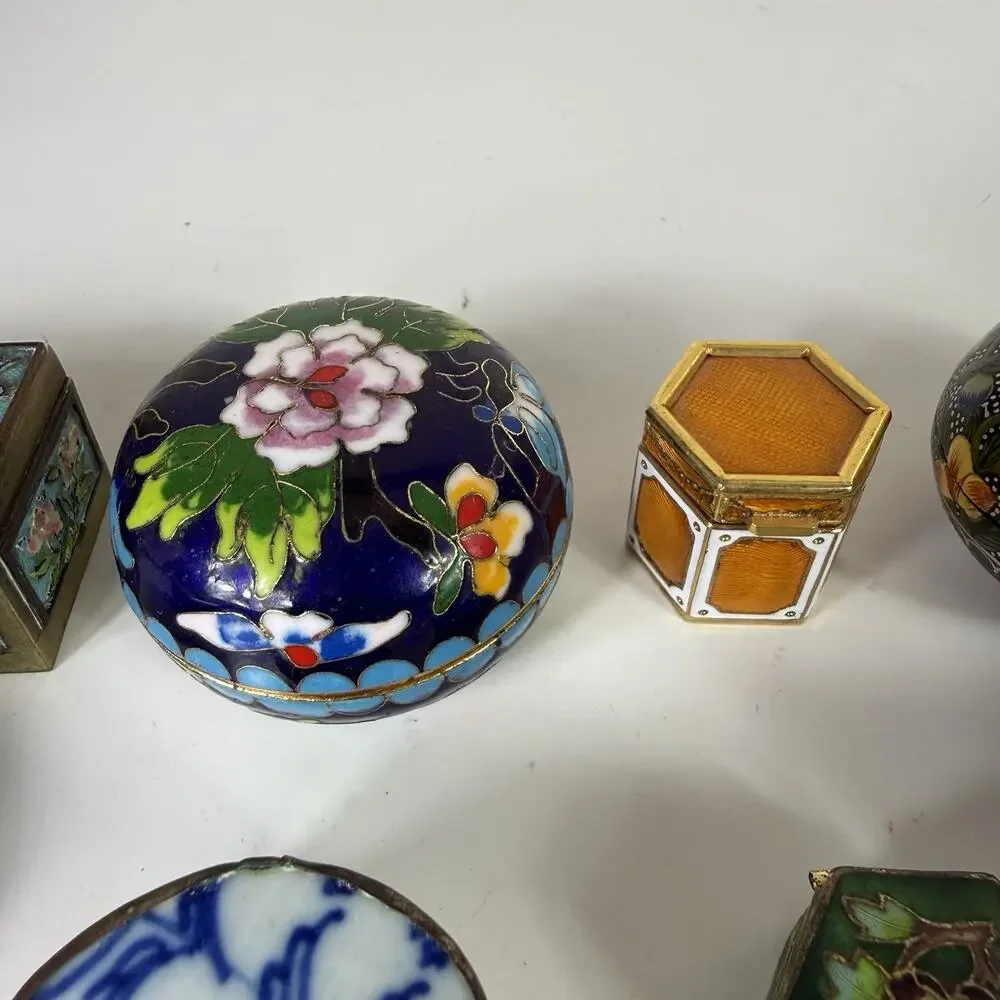 Lot Of 8 Various Trinket Jewelry Boxes - Picture 3 of 7